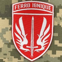 Нарукавний знак 67 ОМБр Ferro ignique Червоний